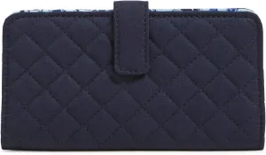 Vera Bradley Cotton Finley Wallet with RFID Protection, Classic Navy