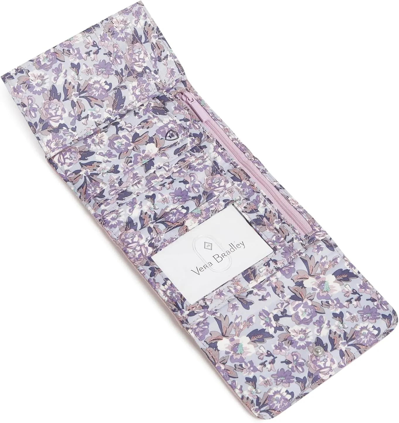 Vera Bradley Performance Twill Riley Compact Wallet with RFID Protection, Hydrangea Pink
