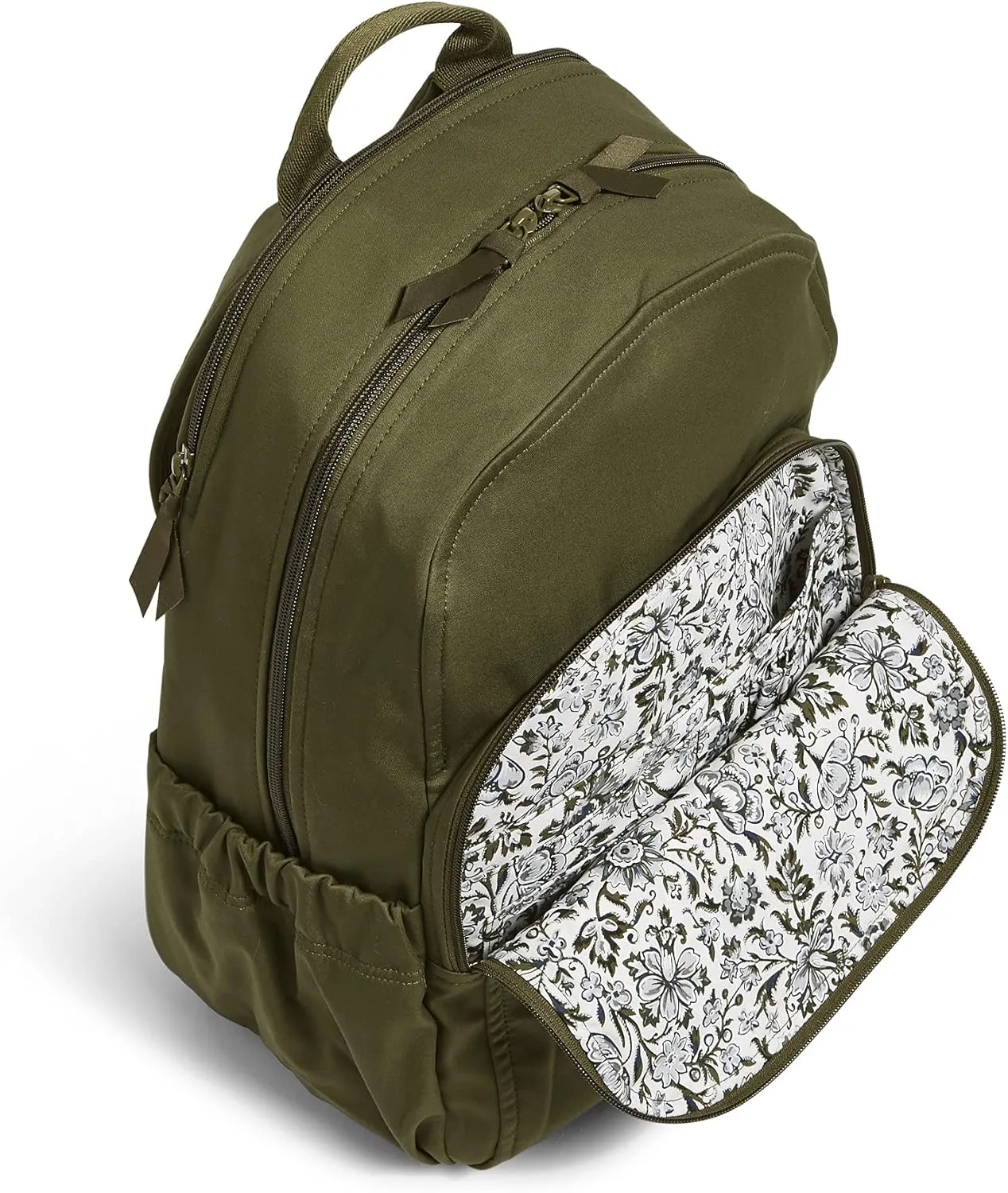 Vera Bradley Women's Cotton Campus Backpack, Climbing Ivy Green, One Size
