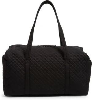 Vera Bradley Women's Cotton Large Travel Duffel Bag, True Black, One Size