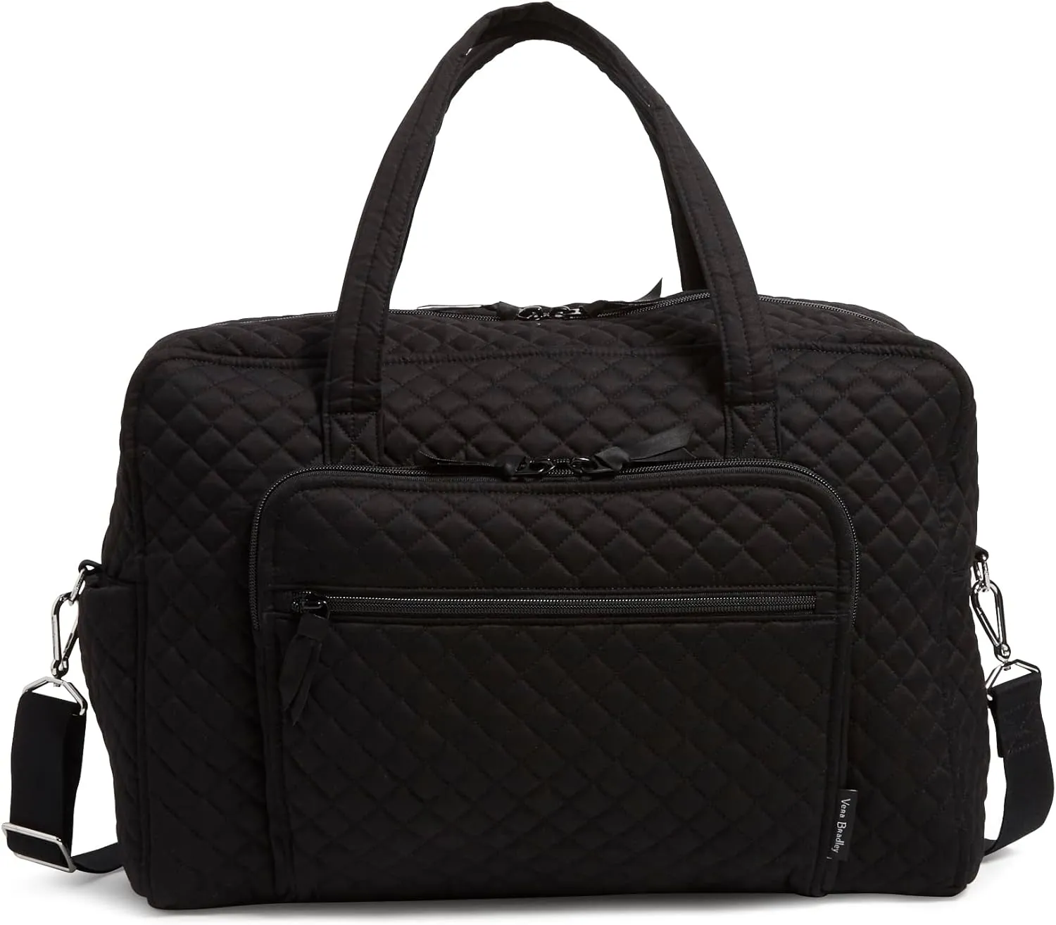 Vera Bradley Women's Cotton Weekender Travel Bag, True Black, One Size