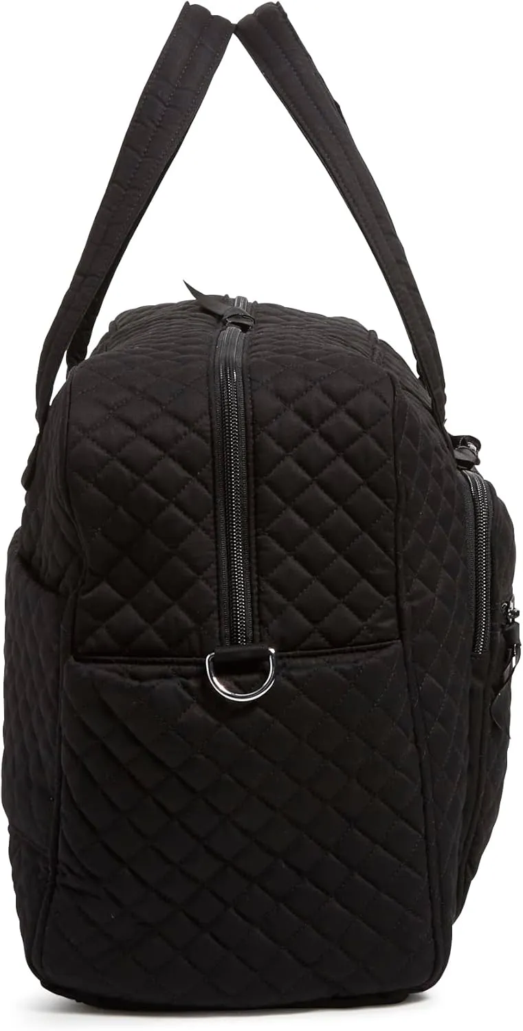 Vera Bradley Women's Cotton Weekender Travel Bag, True Black, One Size