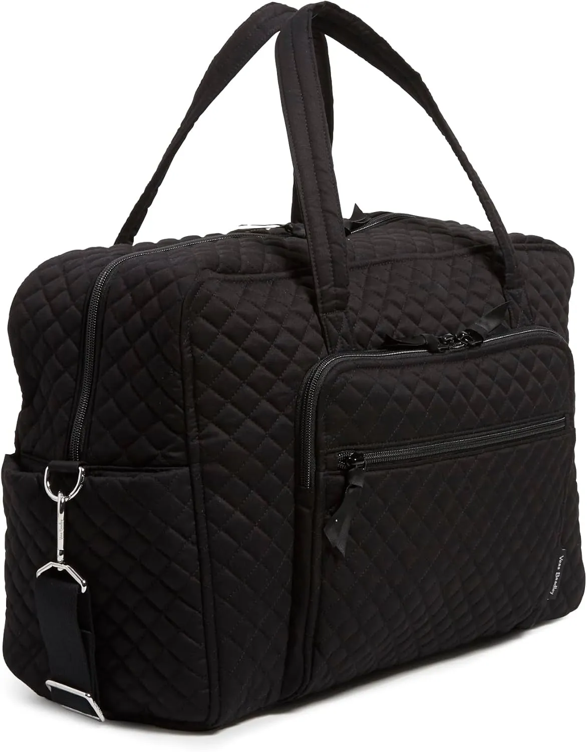 Vera Bradley Women's Cotton Weekender Travel Bag, True Black, One Size