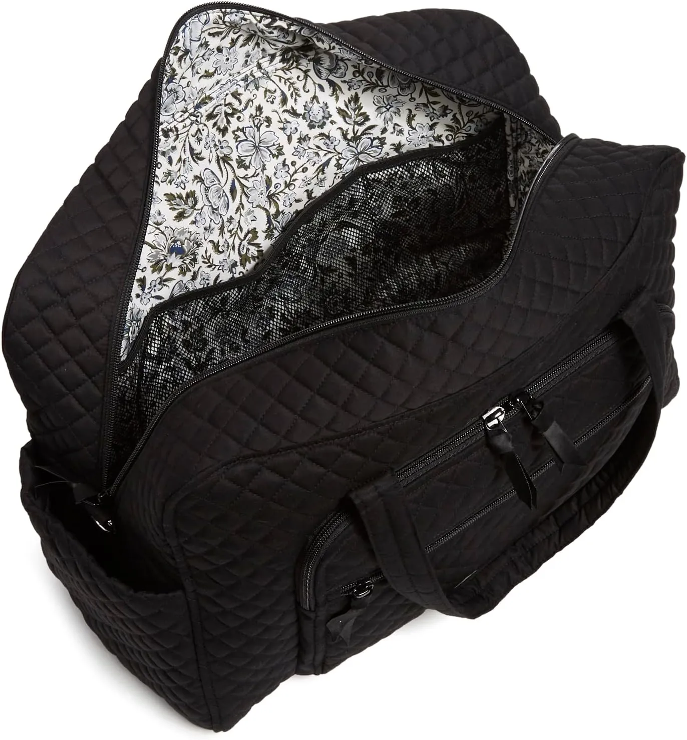 Vera Bradley Women's Cotton Weekender Travel Bag, True Black, One Size