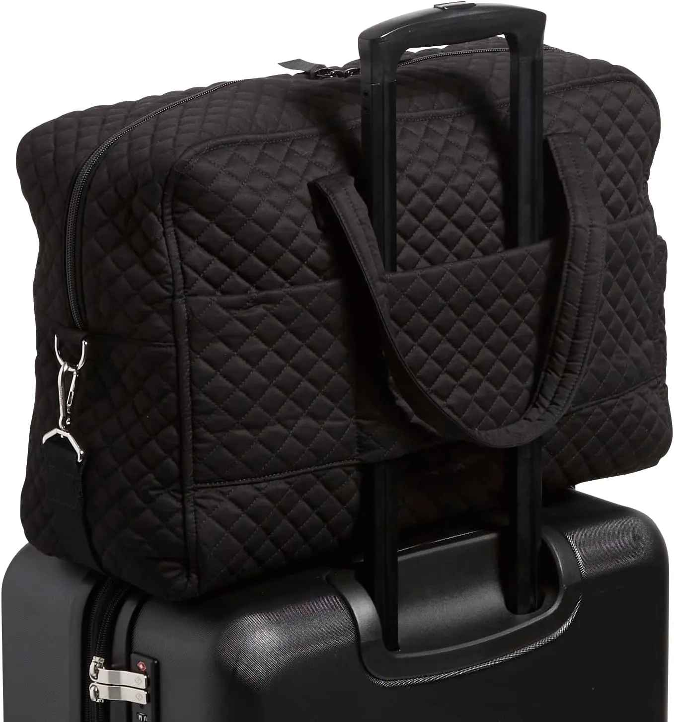 Vera Bradley Women's Cotton Weekender Travel Bag, True Black, One Size
