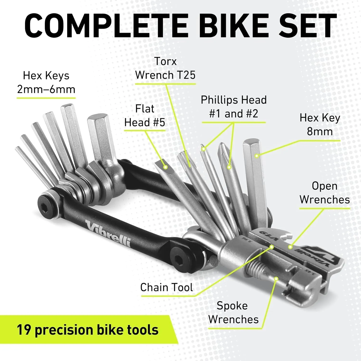 Vibrelli Bike Multi Tool V19 - With Carry Case - Performance Bicycle Multitool