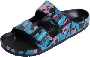VICT POPU Womens Sandals Adjustable Double Buckle Strap Waterproof EVA Flat Slides