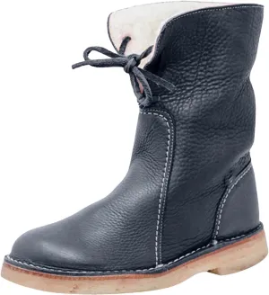 Vintage Buttery-Soft Leather Waterproof Wool Lining Boots, Winter Warm Vintage Buttery-Soft Fur Wool Lining Non-slip Boots
