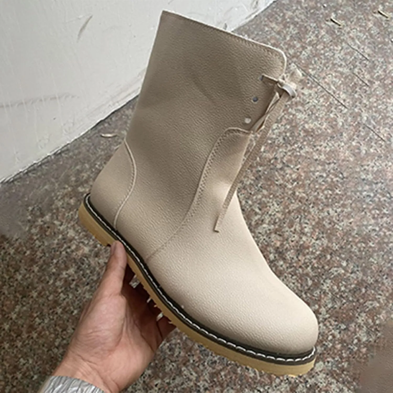 Vintage Buttery-Soft Leather Waterproof Wool Lining Boots, Winter Warm Vintage Buttery-Soft Fur Wool Lining Non-slip Boots