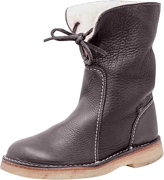 Vintage Buttery-Soft Waterproof Wool Lining Boots Vintage Buttery-Soft Wool Lining Boots PU Leather