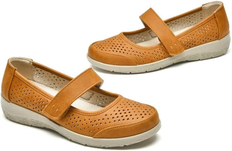 VJH confort Mary Jane Flats Orthopedic Shoes Women's,Breathable Slip-On Light Weight Comfort Orthotic Casual Walking Shoes