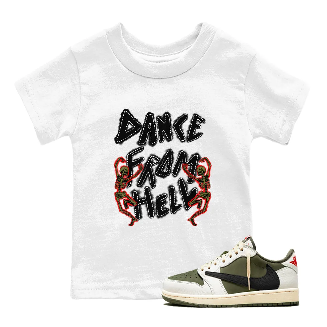 Volume discount SNRT Kids Dance Tees From Medium Olive Travis Scott Best-price offer Air Hell 1 Jordan - Sneaker