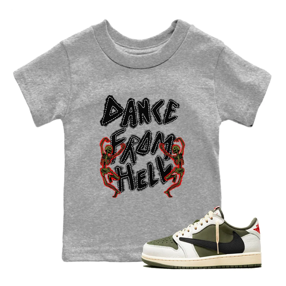 Volume discount SNRT Kids Dance Tees From Medium Olive Travis Scott Best-price offer Air Hell 1 Jordan - Sneaker