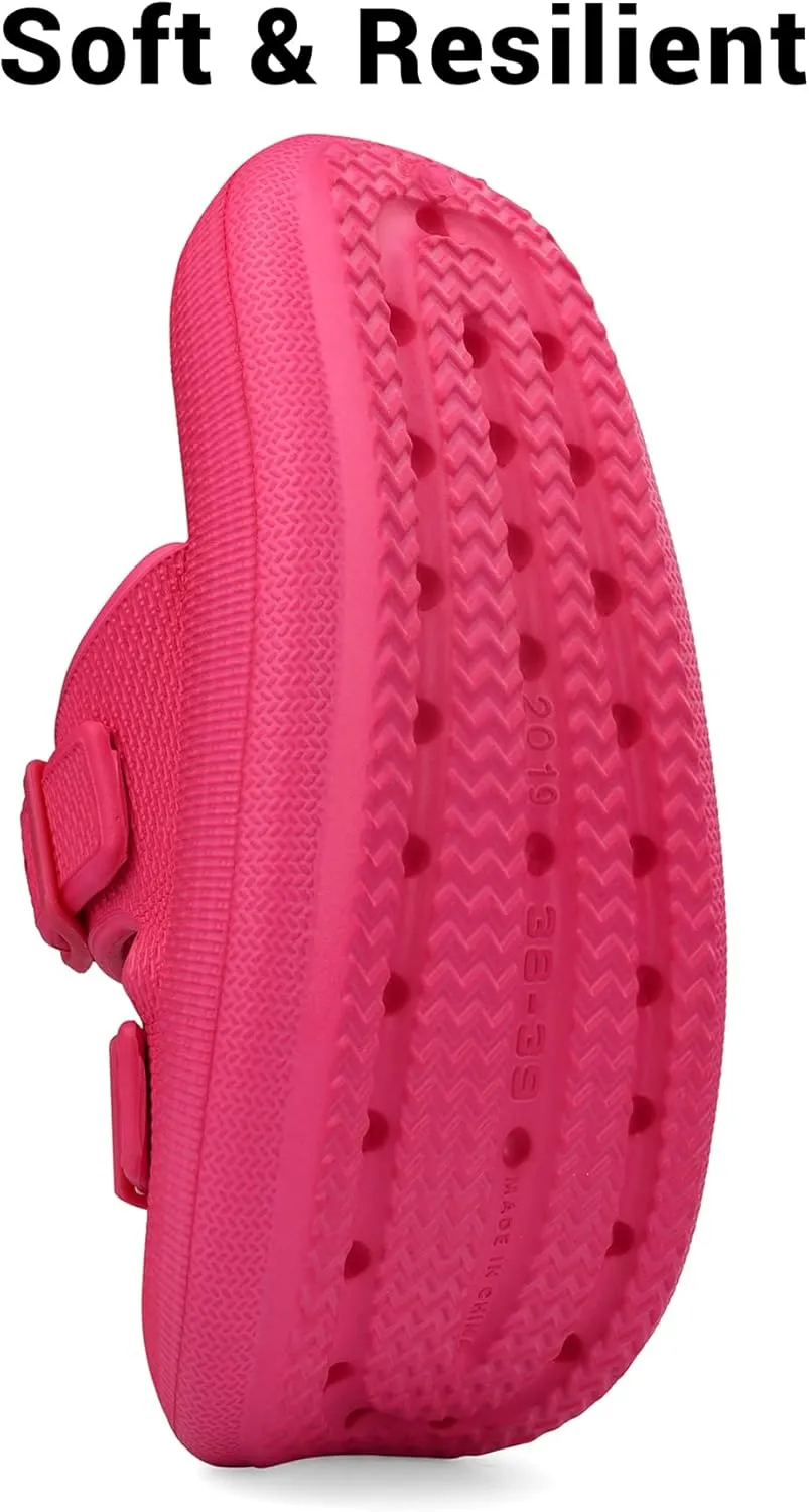 VONMAY Comfort Sandals for Women and Men Pillow Slippers Double Buckle Quick Dry Adjustable Slides Cushioned Thick Sole EVA Flat Sandals