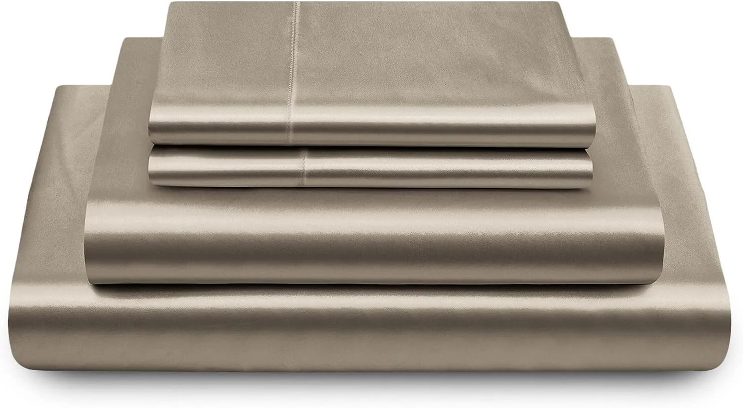 Vonty Satin Sheets Queen Silky Soft Satin Bed Sheets Sand Sheet Set, 1 Deep Pocket Fitted Sheet   1 Flat Sheet   2 Pillowcases