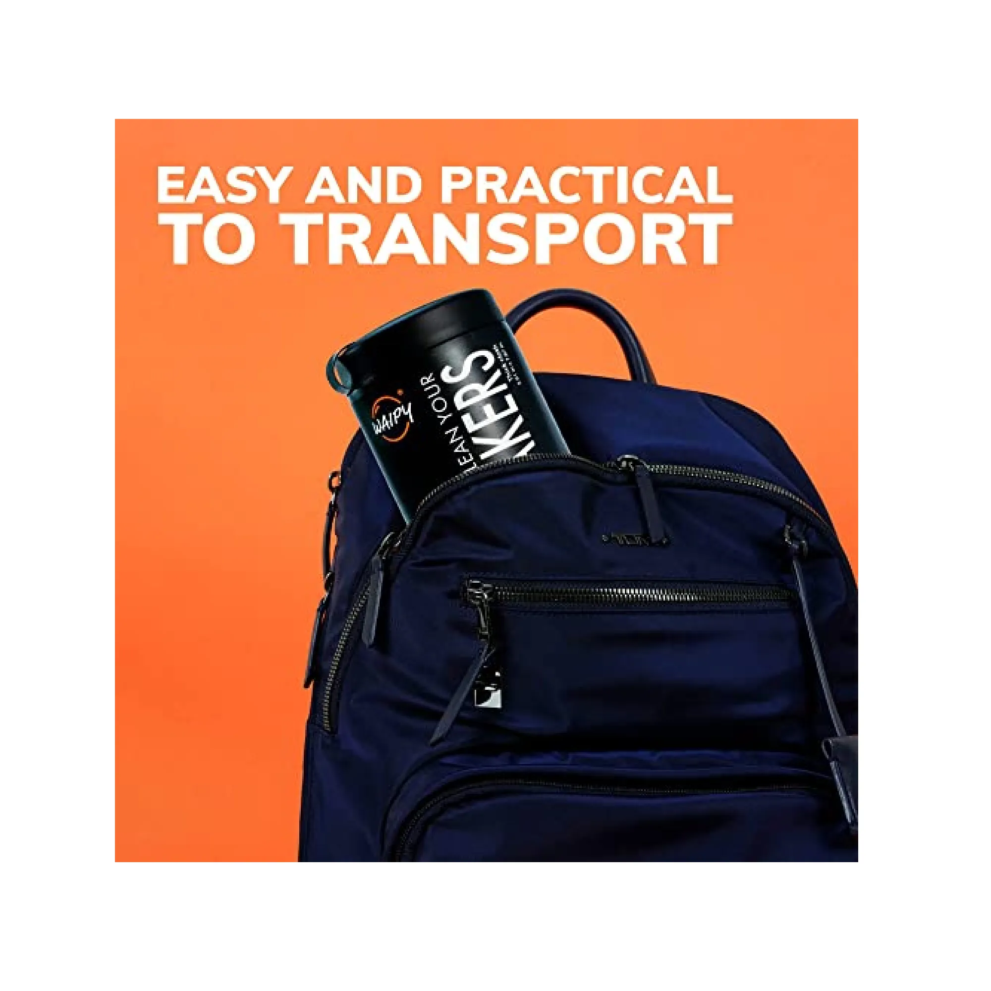 Waipy Sneaker Cleaner - Pack 2 Bottles 60 Wipes Fast&Easy Optimal Cleaning All in One
