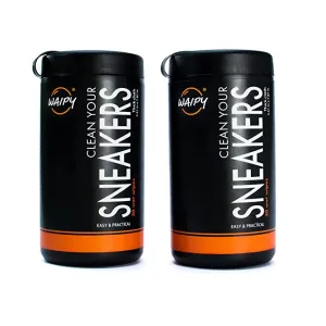 Waipy Sneaker Cleaner - Pack 2 Bottles 60 Wipes Fast&Easy Optimal Cleaning All in One