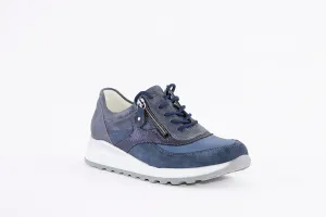 WALDLAUFER - 364027 404 HIROKO-LACED WEDGE FASHION SHOE - NAVY