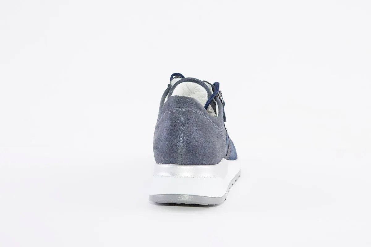 WALDLAUFER - 364027 404 HIROKO-LACED WEDGE FASHION SHOE - NAVY