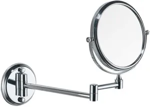 Wall-Mounted 3X Magnification Makeup Mirror, 6 Inch, Two-Sided with 360° Swivel & Extendable Arm, Silver Finish
