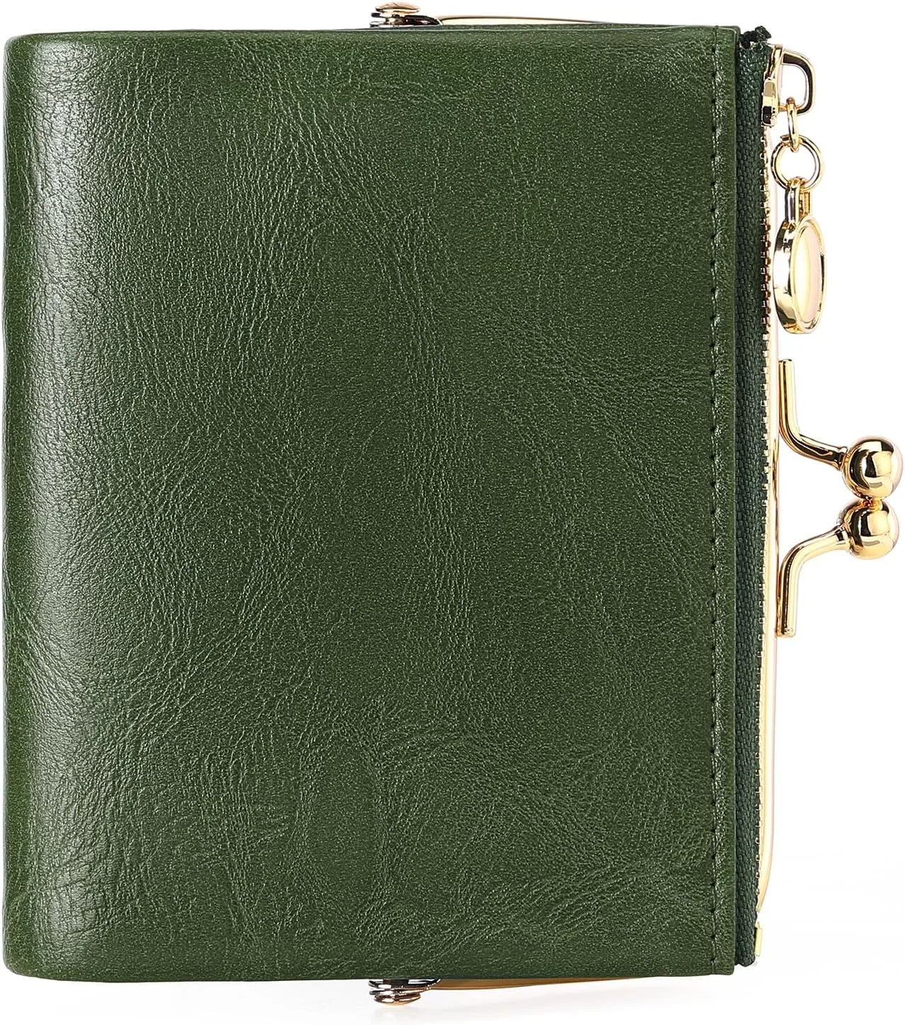 Wallet Women Small RFID Blocking Bifold Leather Wallets for Women Vintage Coin Purse With Zipper and Kiss Lock
