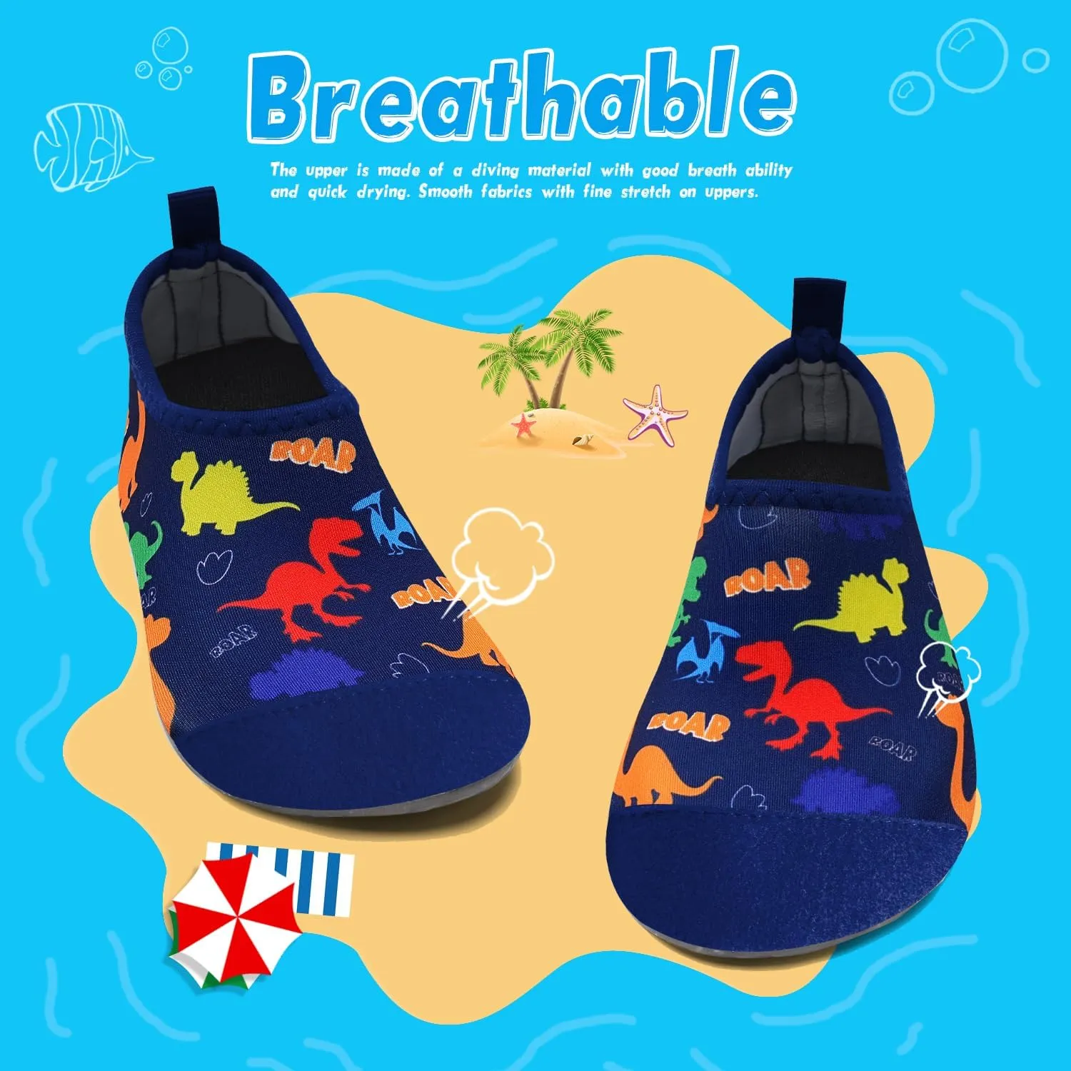 WateLves Kids Water Shoes Toddler Girls Boys Barefoot Non-Slip Quick Dry Aqua Socks for Beach Swim Walking