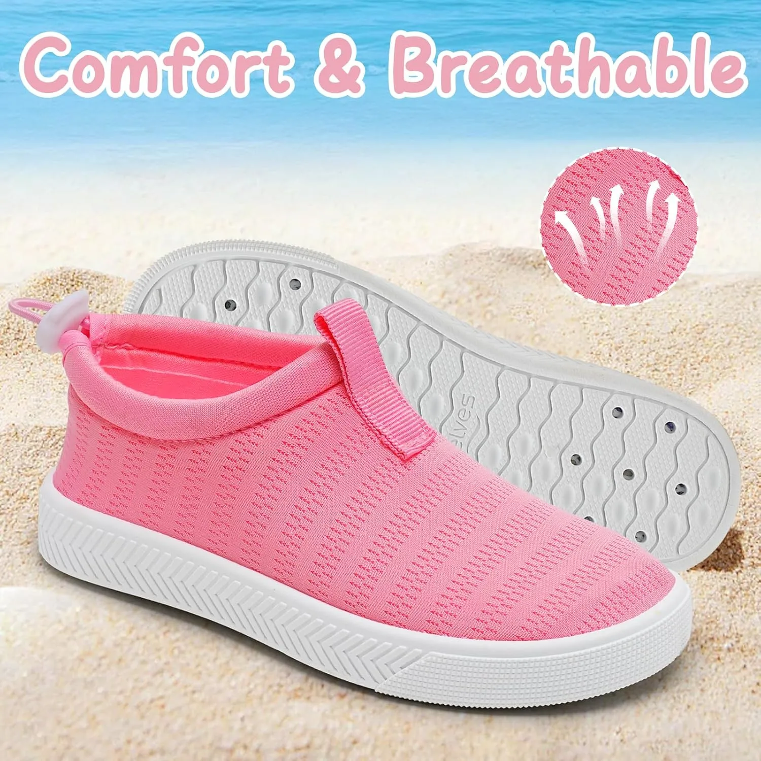 WateLves Toddler Water Shoes Kids Boys and Girls Quick Dry Water Sneakers Slip On Aqua Swim Shoes for Beach Daily Walking