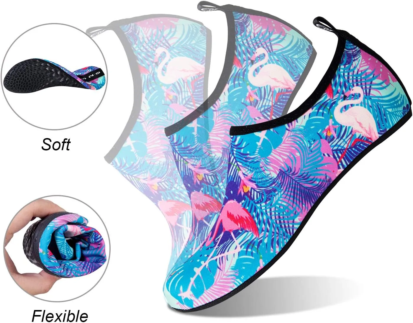 WateLves Water Shoes for Womens Mens Barefoot Quick-Dry Aqua Socks for Beach Swim Surf Yoga Exercise New Translucent Color Soles