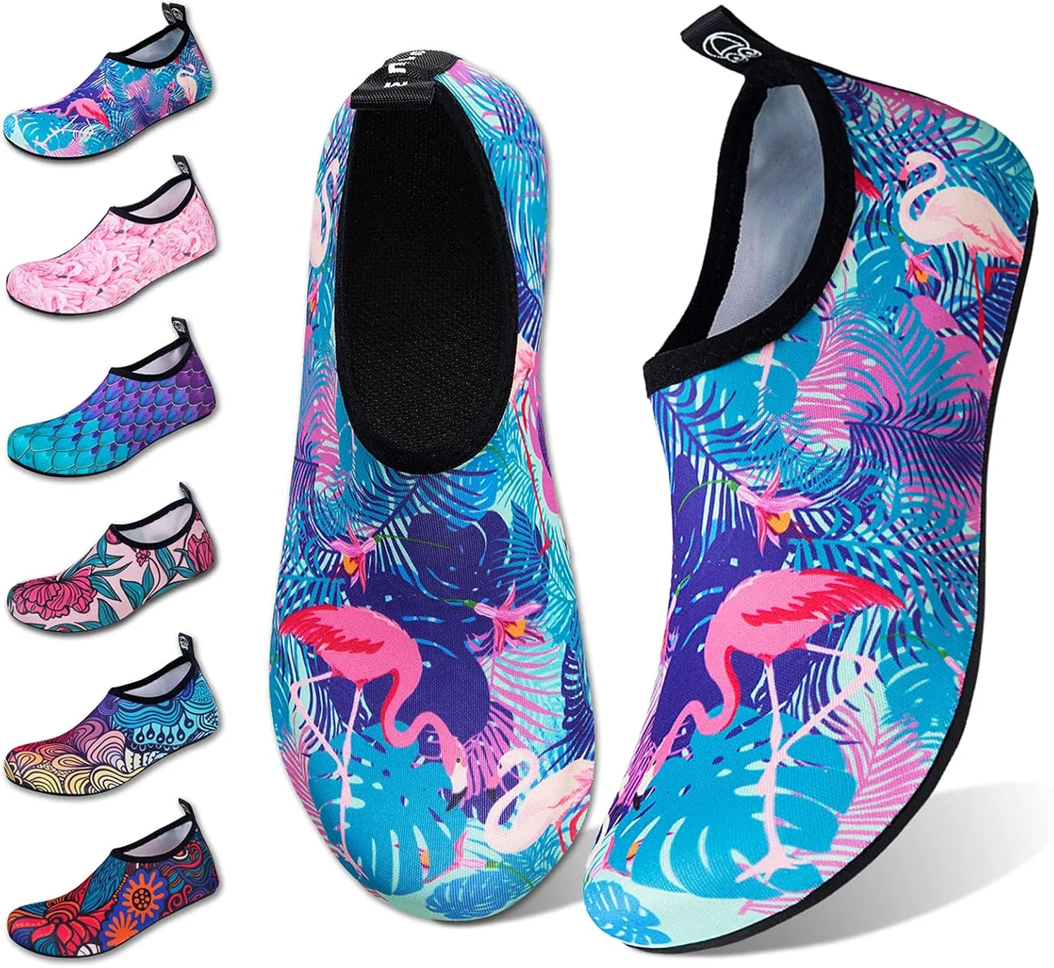 WateLves Water Shoes for Womens Mens Barefoot Quick-Dry Aqua Socks for Beach Swim Surf Yoga Exercise New Translucent Color Soles