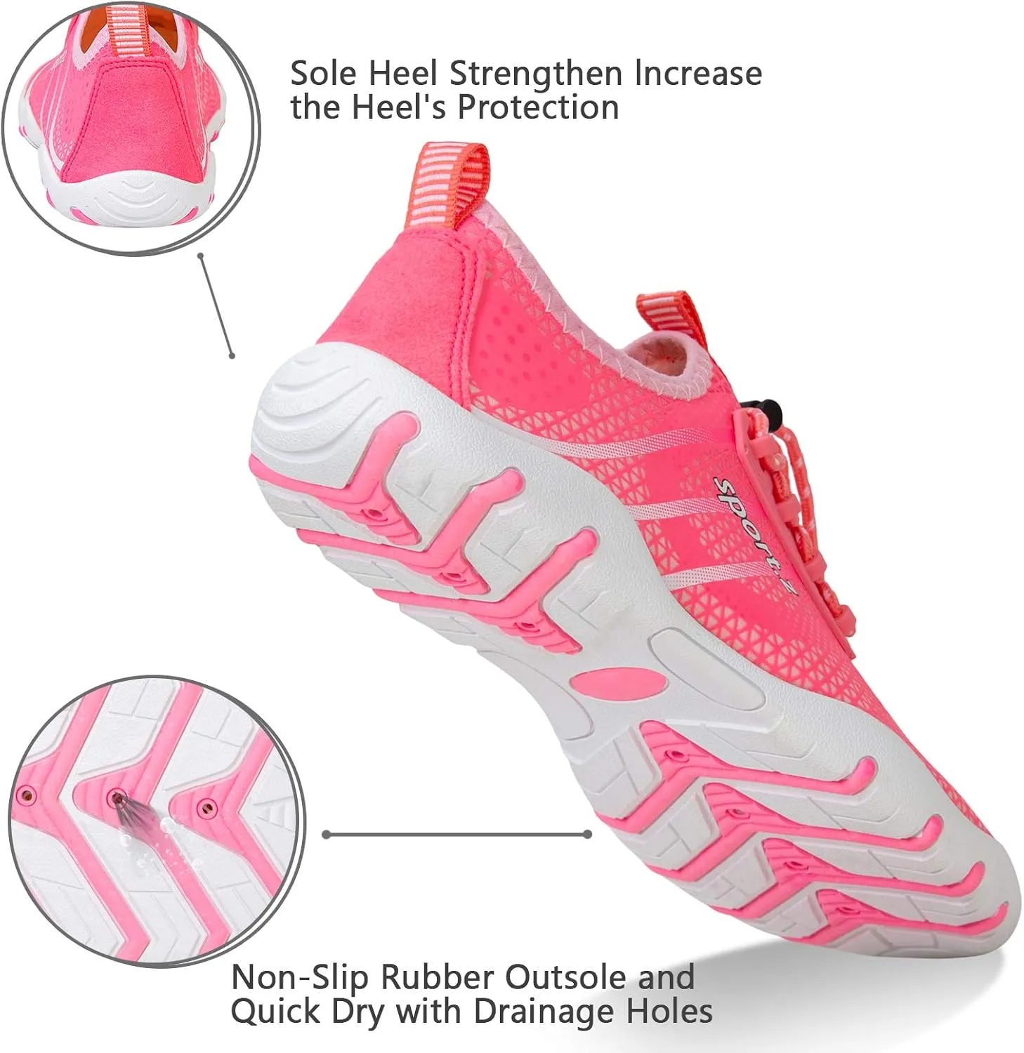 WateLves Water Shoes Mens Womens Barefoot Beach Swim Shoes Quick-Dry Aqua Socks for Surf Pool Yoga Water Aerobics
