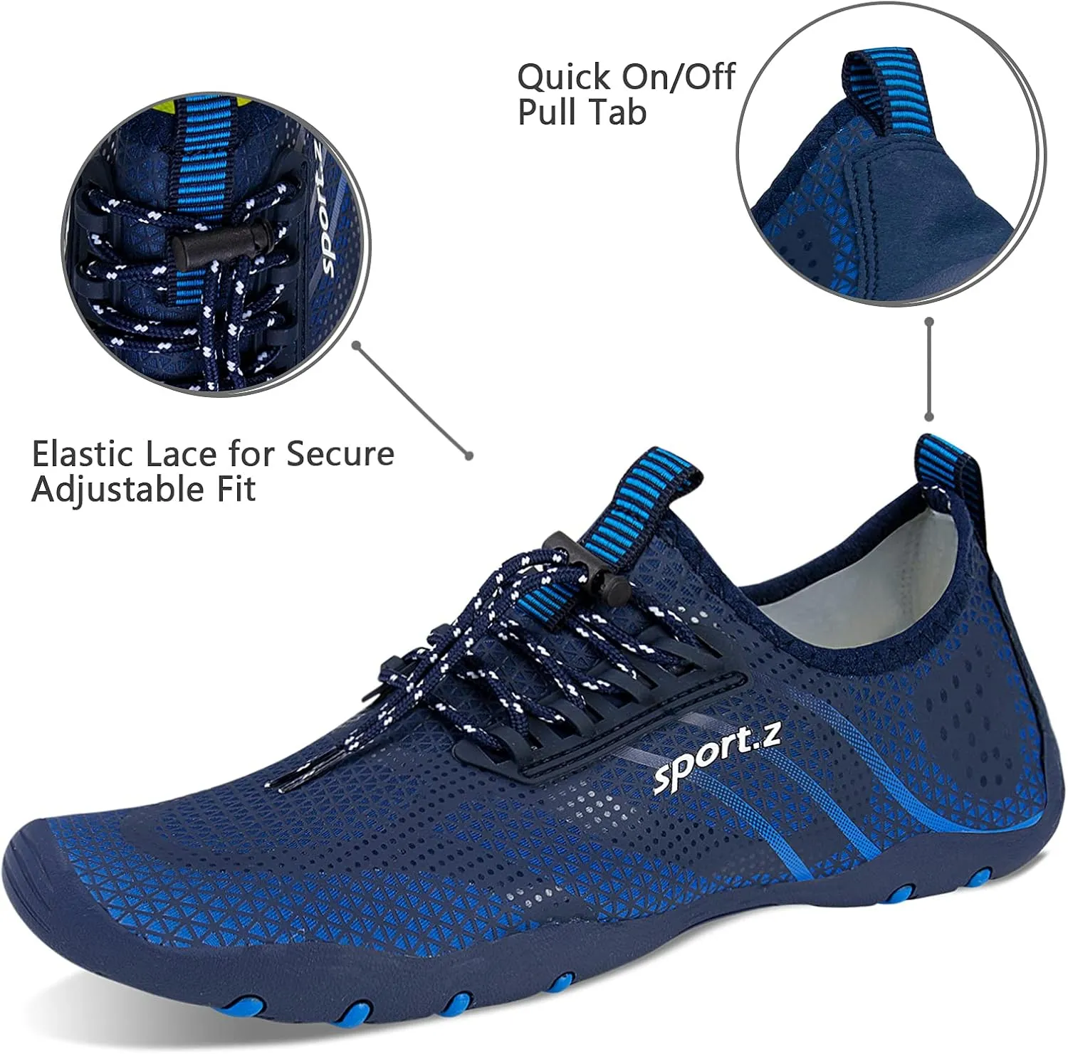 WateLves Water Shoes Mens Womens Barefoot Beach Swim Shoes Quick-Dry Aqua Socks for Surf Pool Yoga Water Aerobics