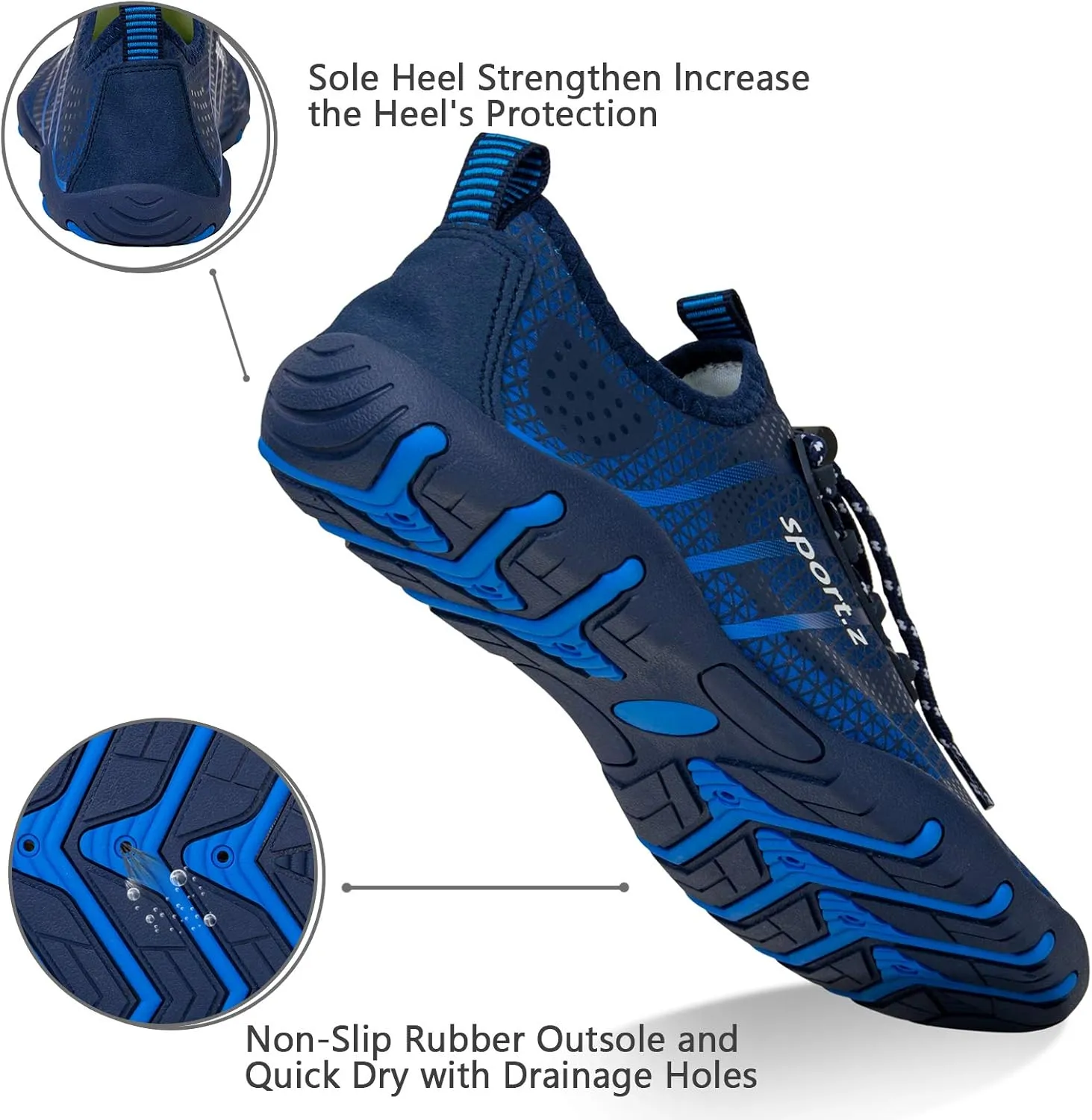 WateLves Water Shoes Mens Womens Barefoot Beach Swim Shoes Quick-Dry Aqua Socks for Surf Pool Yoga Water Aerobics