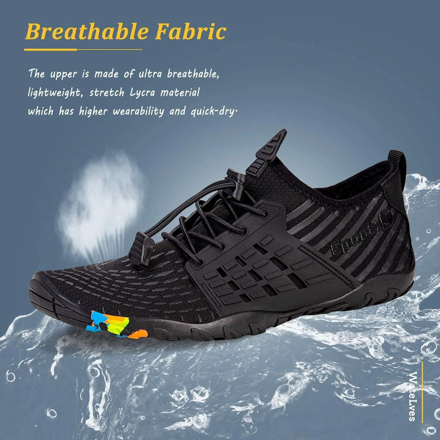 WateLves Water Shoes Mens Womens Beach Swim Shoes Quick-Dry Aqua Socks Pool Shoes for Surf Yoga Water Aerobics