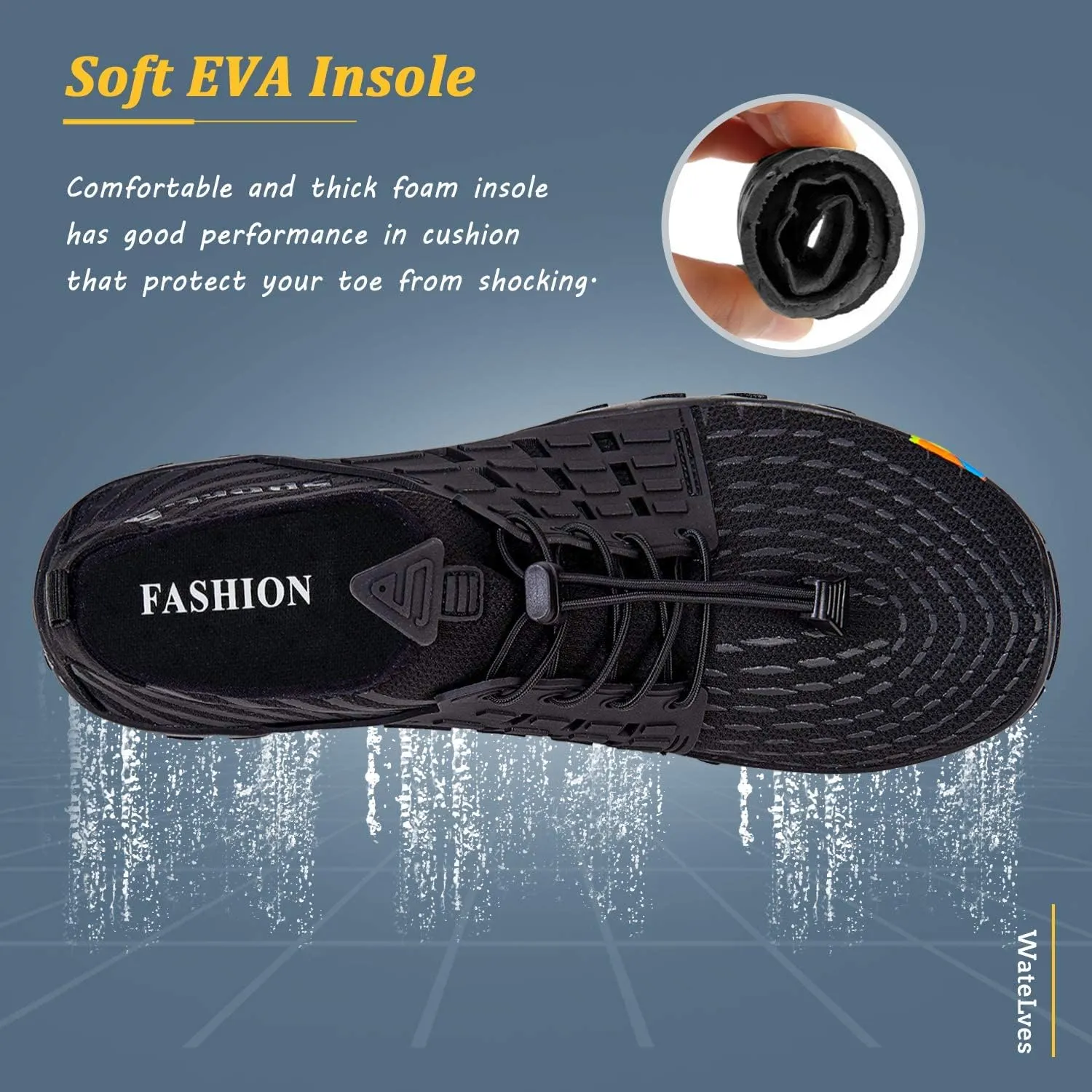 WateLves Water Shoes Mens Womens Beach Swim Shoes Quick-Dry Aqua Socks Pool Shoes for Surf Yoga Water Aerobics