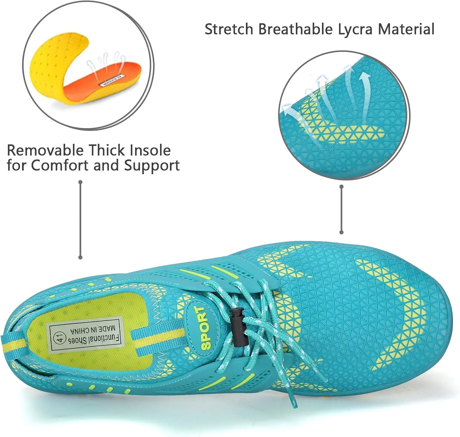 WateLves Water Shoes Mens Womens Beach Swim Shoes Quick-Dry Aqua Socks Pool Shoes for Surf Yoga Water Aerobics