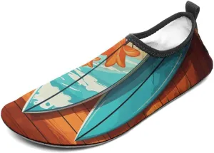 Water Shoes for Women Men Swim Beach Shoes Quick Dry Barefoot Aqua Shoes Surfboard on Wooden Sport Shoes Hiking Shoes