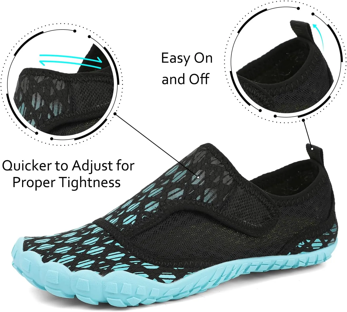 Water Shoes Mens Womens Quick-Dry Barefoot Swim Beach Pool Shoes Aqua Yoga Socks for Hiking Walking Diving Surf Outdoor Water Sports
