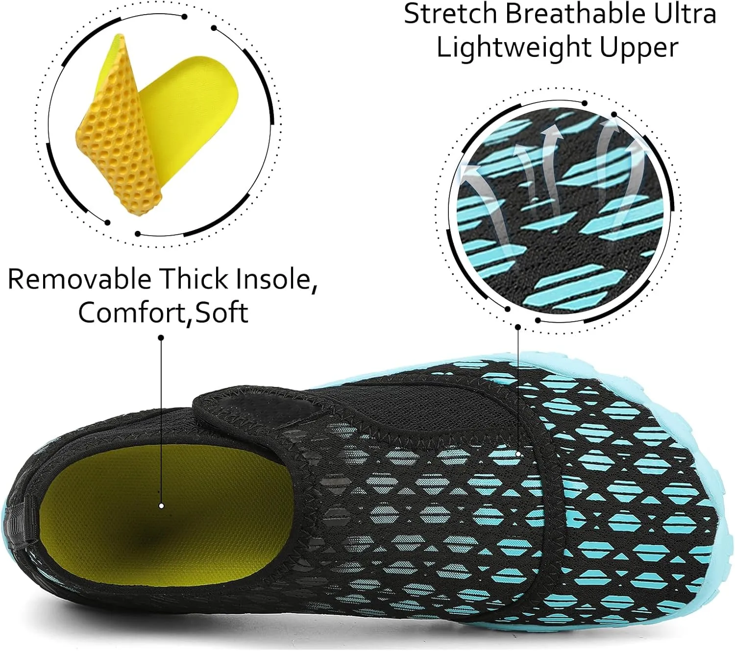 Water Shoes Mens Womens Quick-Dry Barefoot Swim Beach Pool Shoes Aqua Yoga Socks for Hiking Walking Diving Surf Outdoor Water Sports