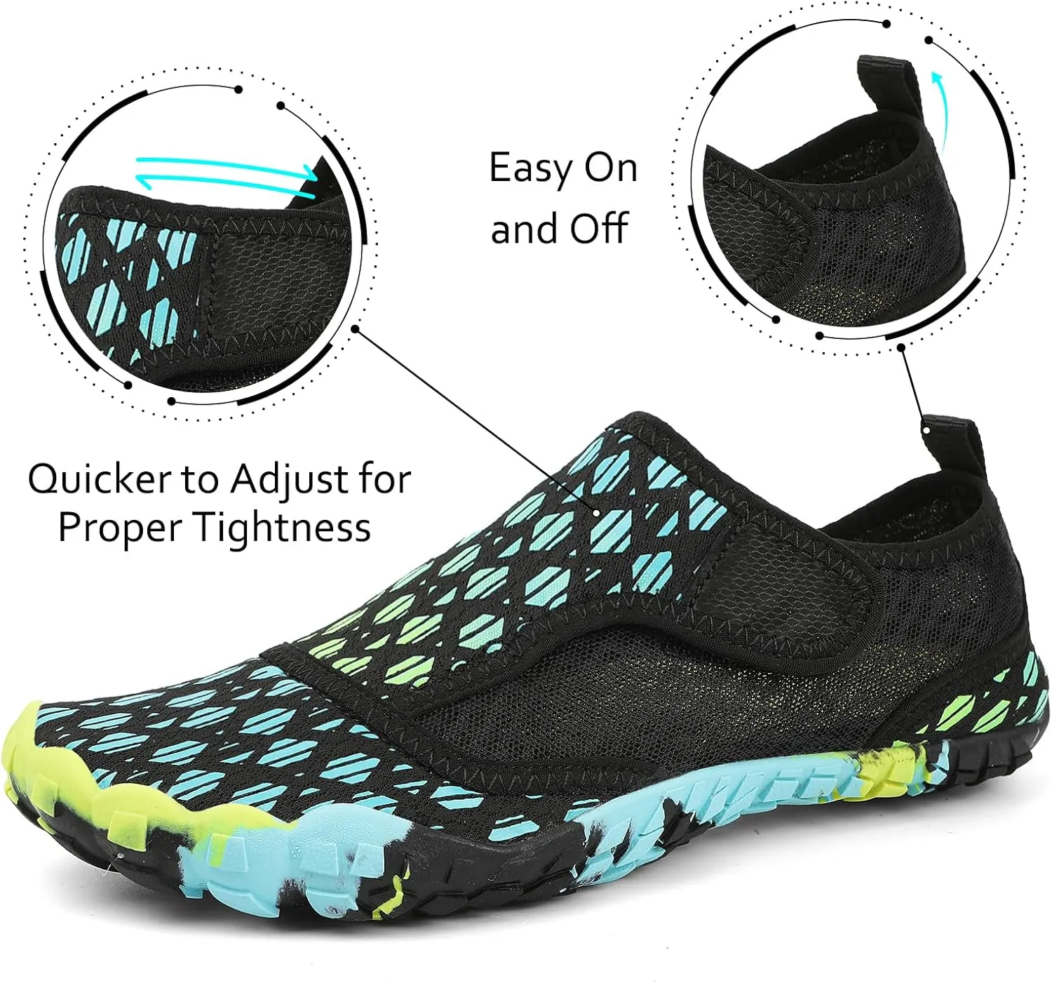 Water Shoes Mens Womens Quick-Dry Barefoot Swim Beach Pool Shoes Aqua Yoga Socks for Hiking Walking Diving Surf Outdoor Water Sports