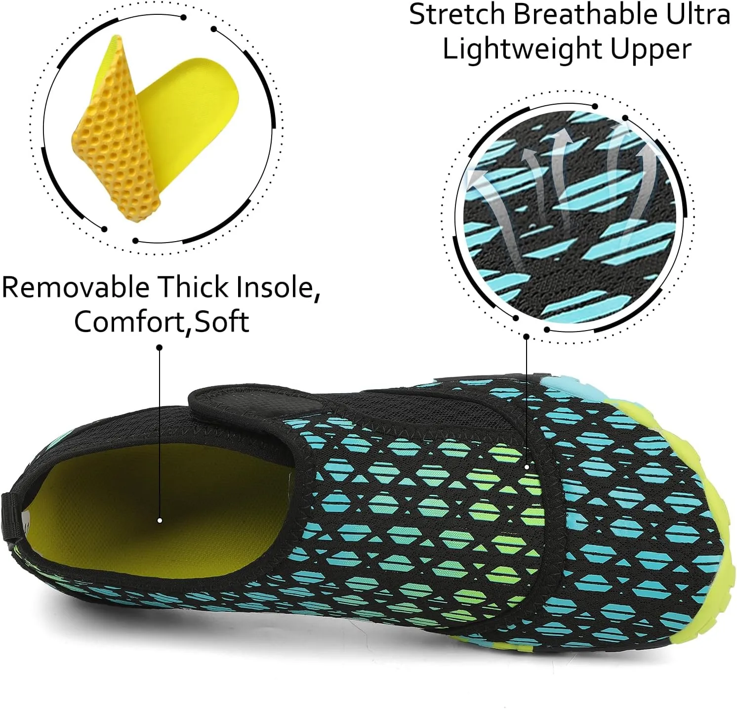 Water Shoes Mens Womens Quick-Dry Barefoot Swim Beach Pool Shoes Aqua Yoga Socks for Hiking Walking Diving Surf Outdoor Water Sports