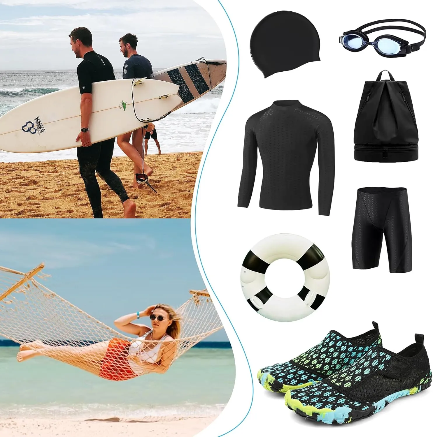 Water Shoes Mens Womens Quick-Dry Barefoot Swim Beach Pool Shoes Aqua Yoga Socks for Hiking Walking Diving Surf Outdoor Water Sports