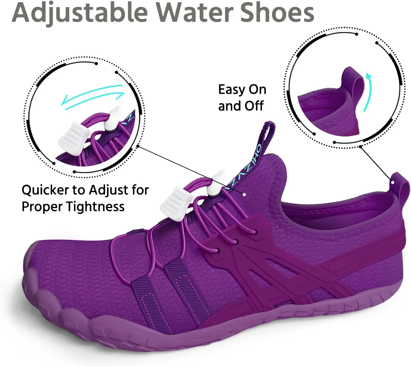Water Shoes Women Quick-Dry Aqua Sock Barefoot for Beach Swim River Lake Pool Surfing Kayaking