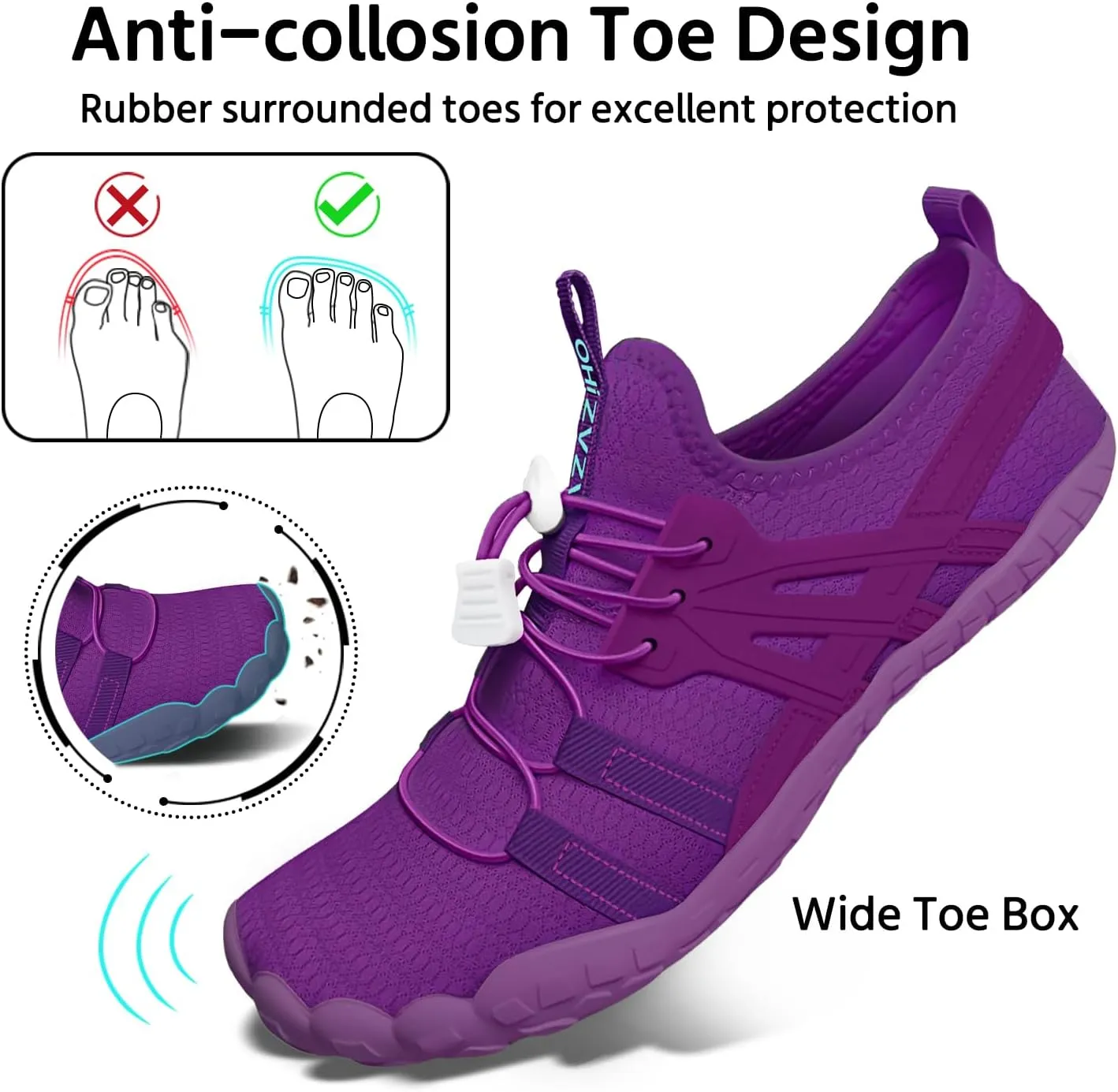 Water Shoes Women Quick-Dry Aqua Sock Barefoot for Beach Swim River Lake Pool Surfing Kayaking