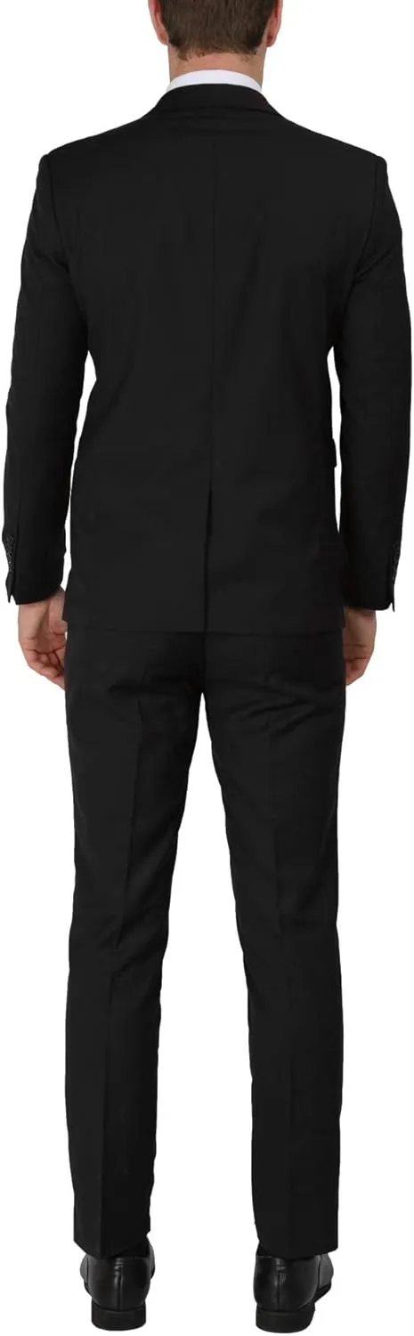 WEEN CHARM Men's Suits Slim Fit 2 Piece Two Button Blazer Wedding Prom Tuxedo Single Breasted Jacket Pants Set