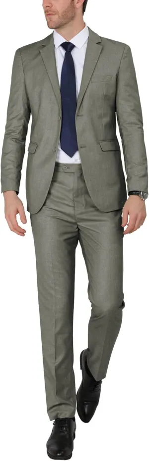 WEEN CHARM Men's Suits Slim Fit 2 Piece Two Button Blazer Wedding Prom Tuxedo Single Breasted Jacket Pants Set