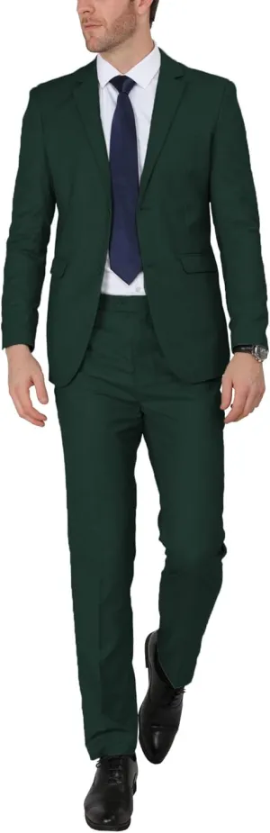 WEEN CHARM Men's Suits Slim Fit 2 Piece Two Button Blazer Wedding Prom Tuxedo Single Breasted Jacket Pants Set
