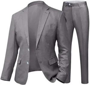 Wemaliyzd Mens Linen Suit Wedding 2 Piece Slim Fit Summer Blazer Coat Pants