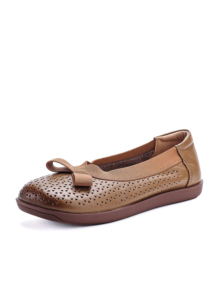 Women Casual Genuine Leather Soft Flat Shoes
