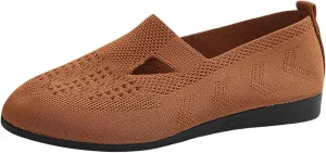 Women's Ballet Flats Soft Knit Lightweight Round Toe Slip On Comfort Ballerina Flat Shoes for Walking