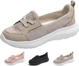 Women’s Breathable Slip on Arch Support Non-Slip Orthopedic Shoes On The Go Comfort Loafers Flats Wide Width Fit Walking Slip-in Sneakers Boat Shoe
